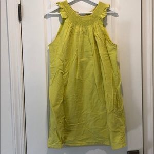 J Crew lime dress swim coverup with smocking S